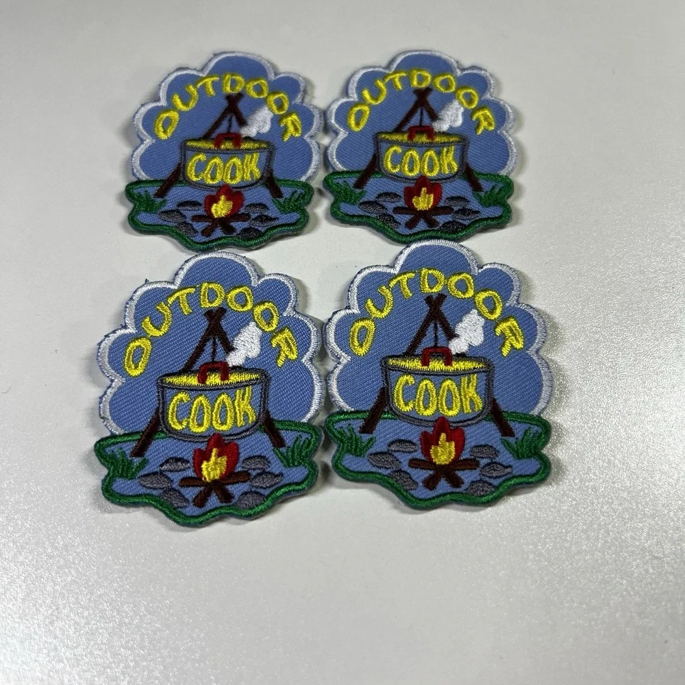 Girl Scouts Outdoor Cook Patch‎ Lot of 4 Iron On Patches